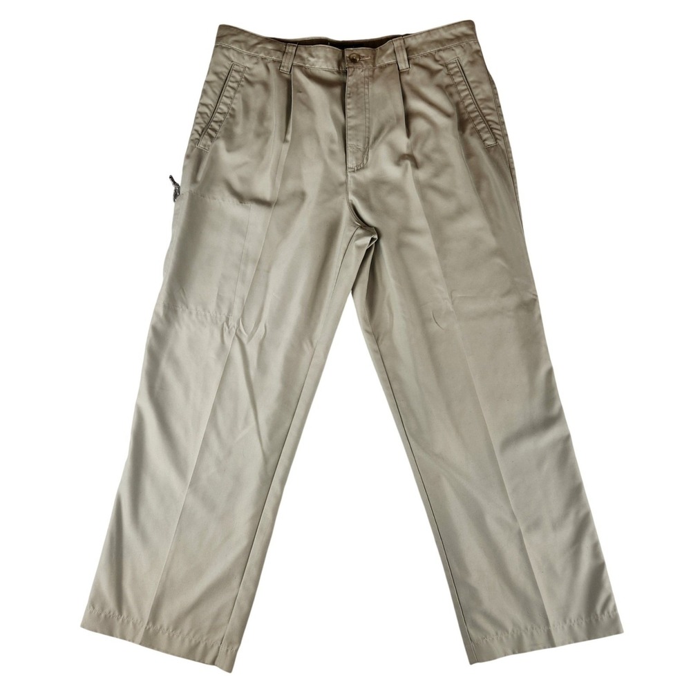Columbia XCO Mens 34x32 Pleated Hiking Pants Khaki Tan AM8357
